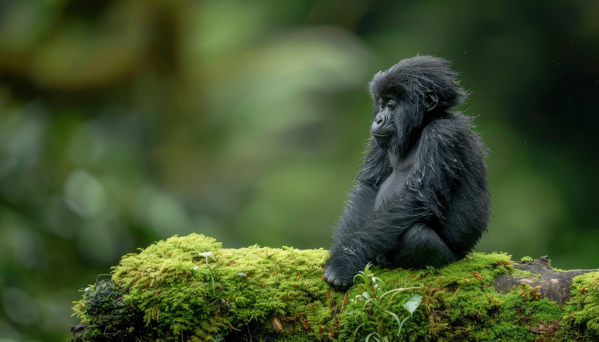 Mountain gorillas resting in Uganda's Bwindi forest